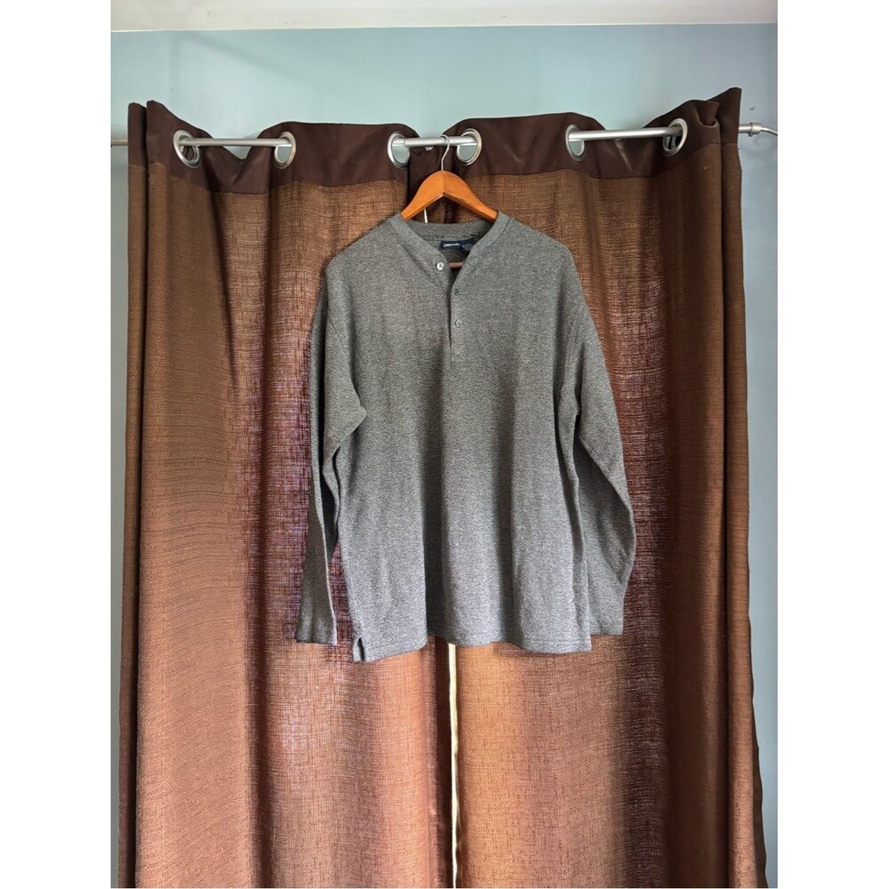 Cherokee Men's Gray Henley Long-Sleeve Shirt